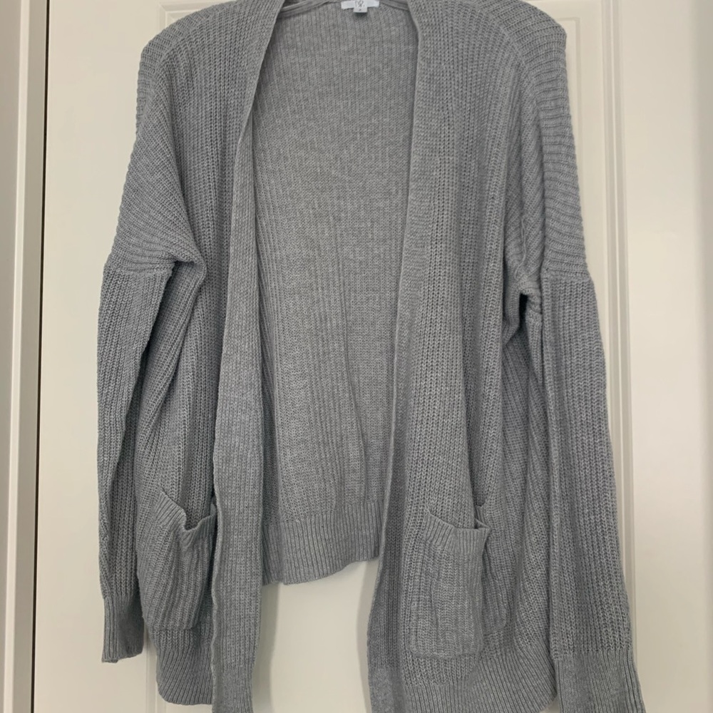 BP Grey Open Front Sweater Size M